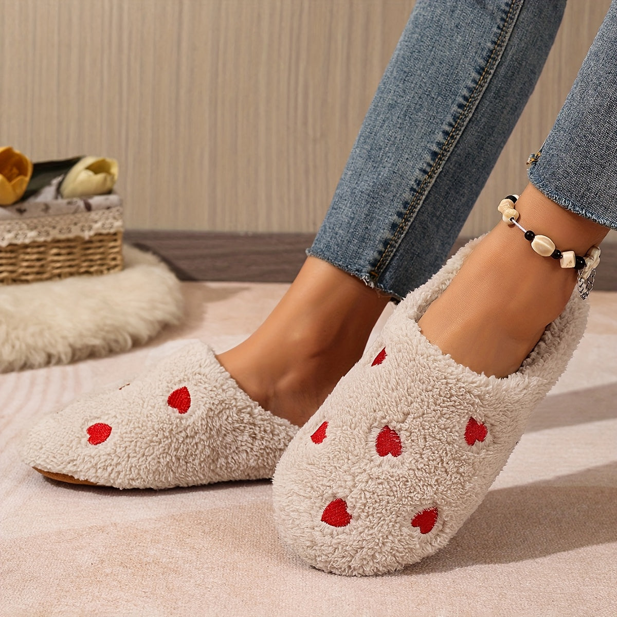 Emily™ | Ultra-Soft Heart House Slippers