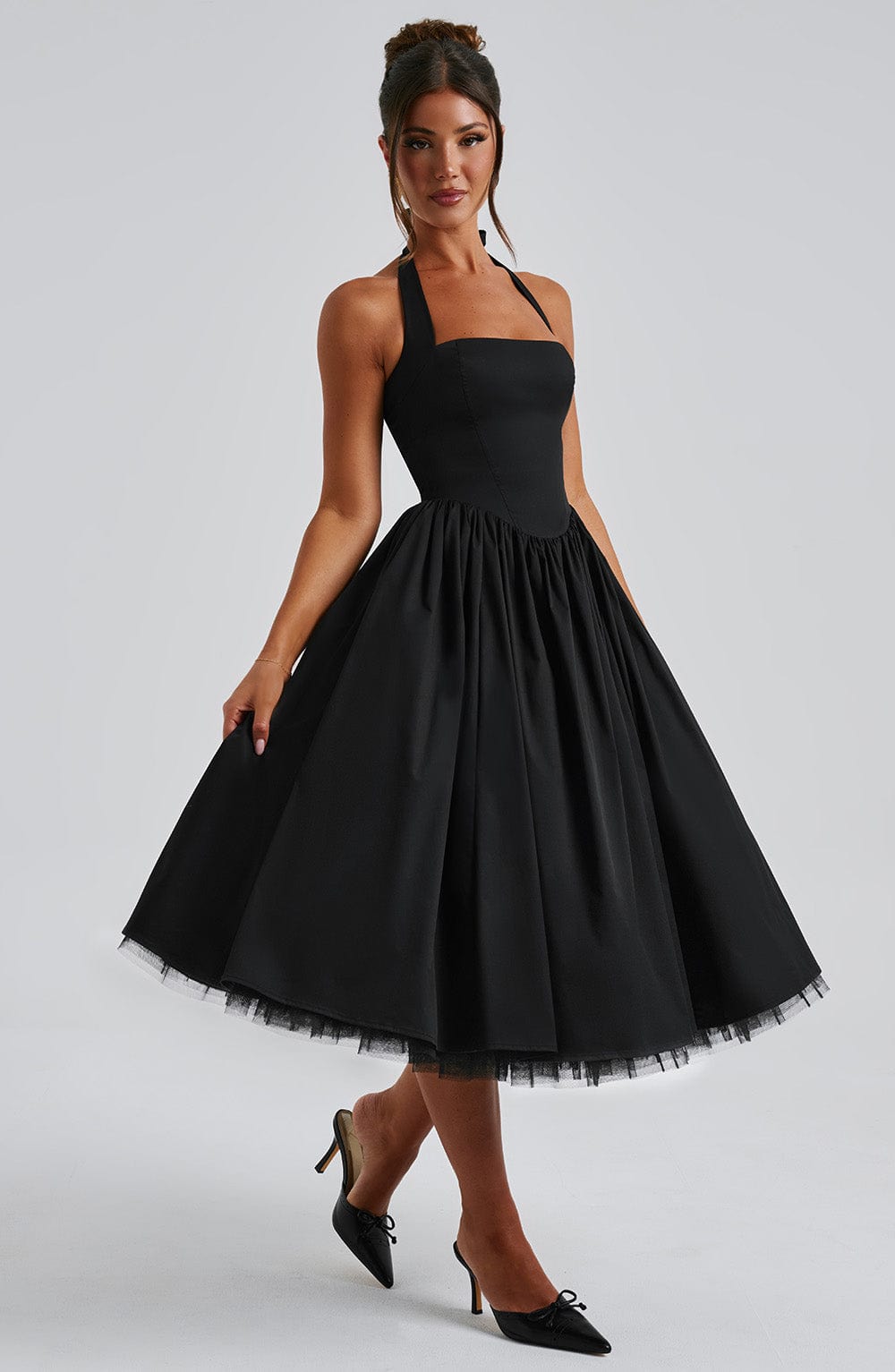 Arden | Women’s Wedding Guest Halter Midi Dress