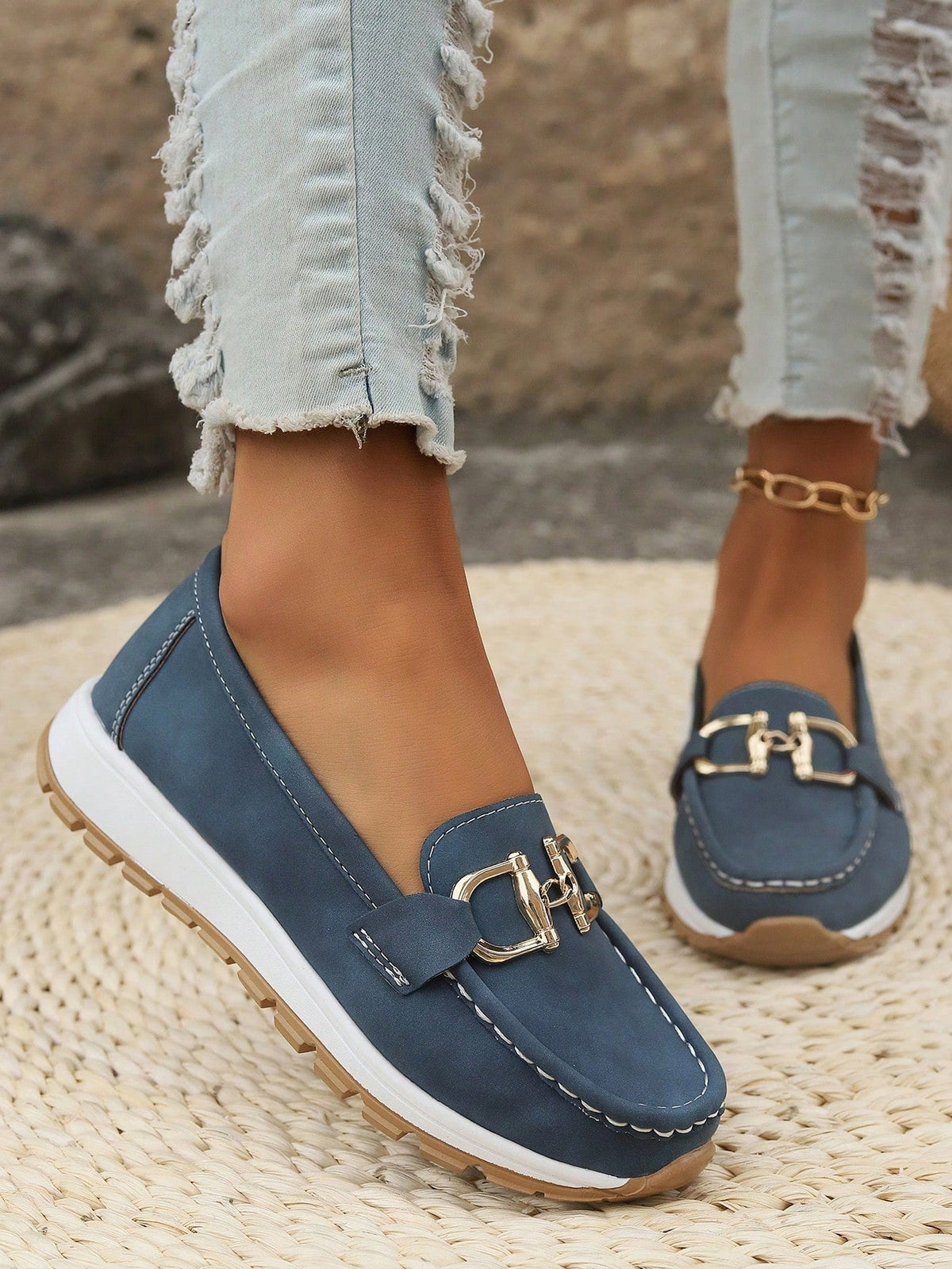 Blanca | Platform Loafers with Metallic Hardware for Women