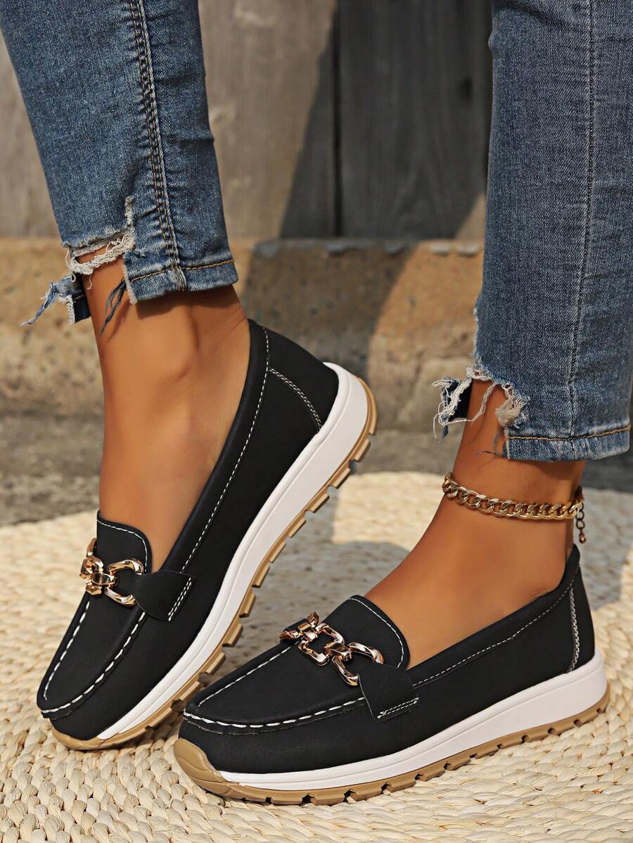 Nicolette | Chain-Detail Platform Loafers for Women