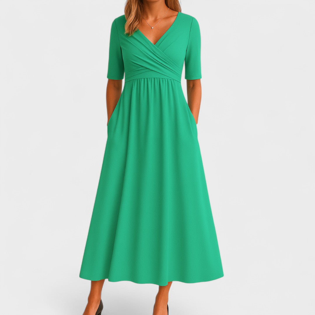 Ella | Womens V Neck Short Sleeve Maxi Dress
