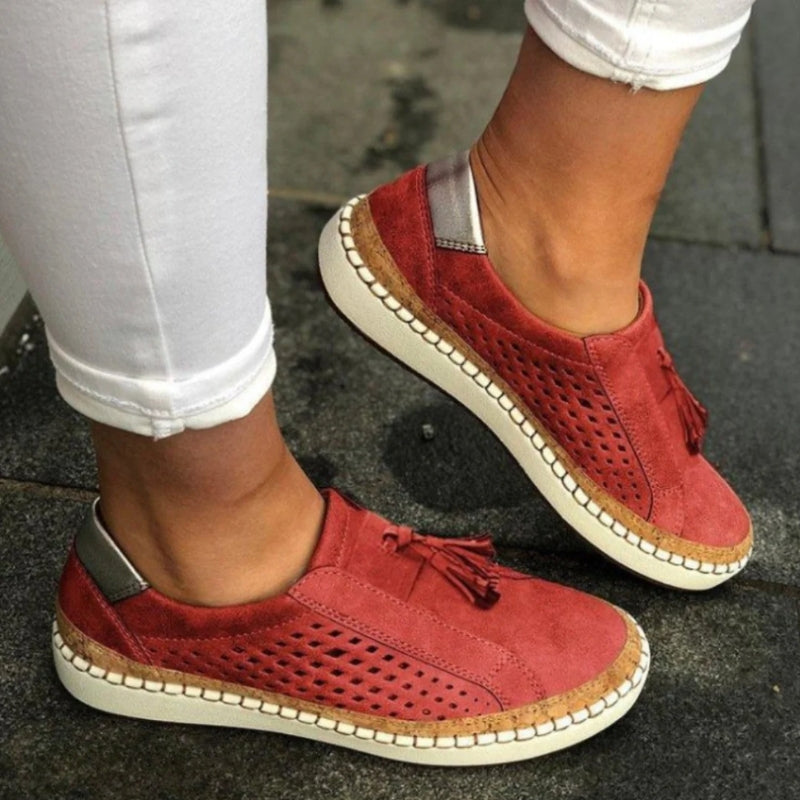 Isabelle | Perforated Suede Slip-On Loafers for Women