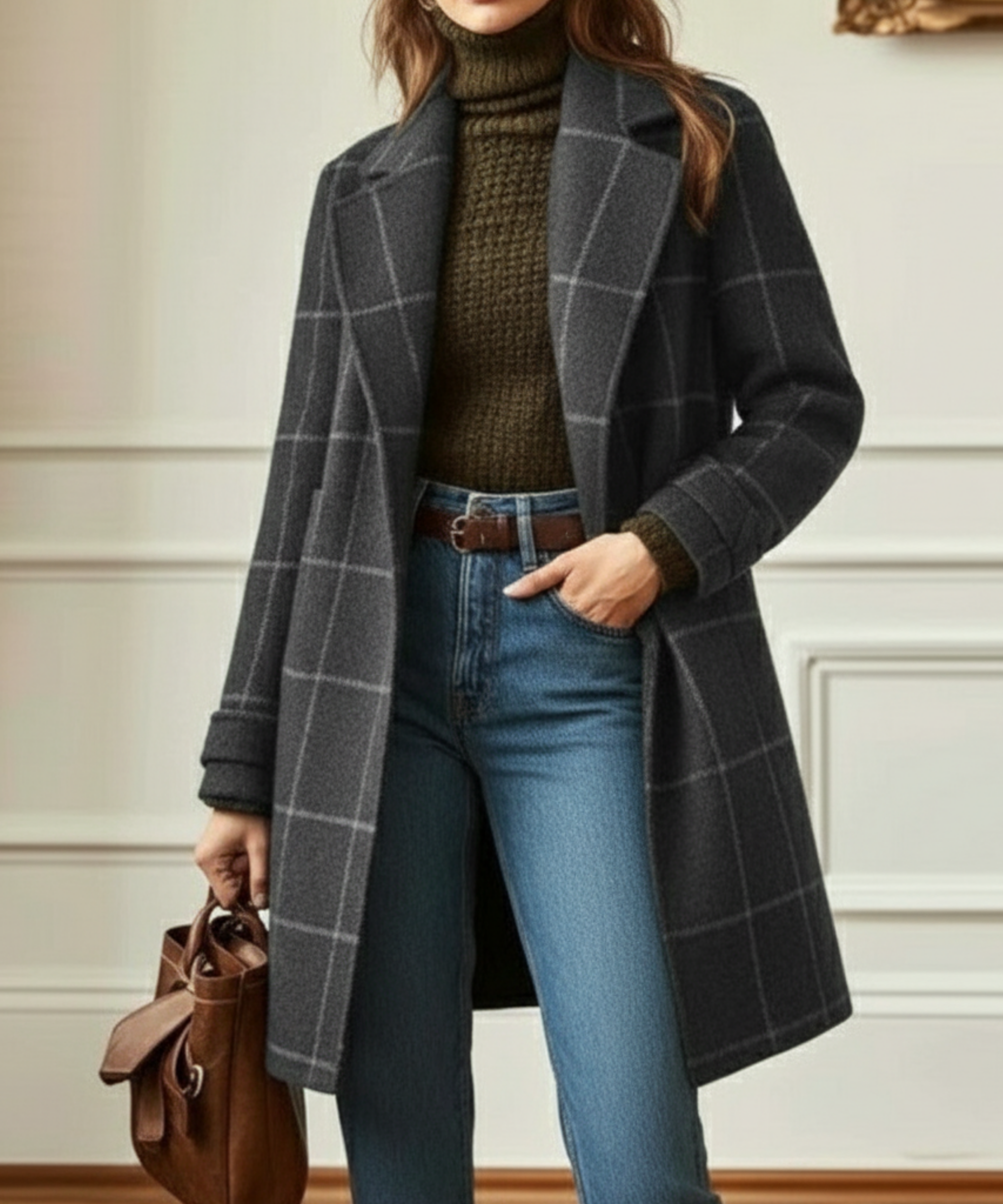 Jessica | Womens Plaid Button Front Coat