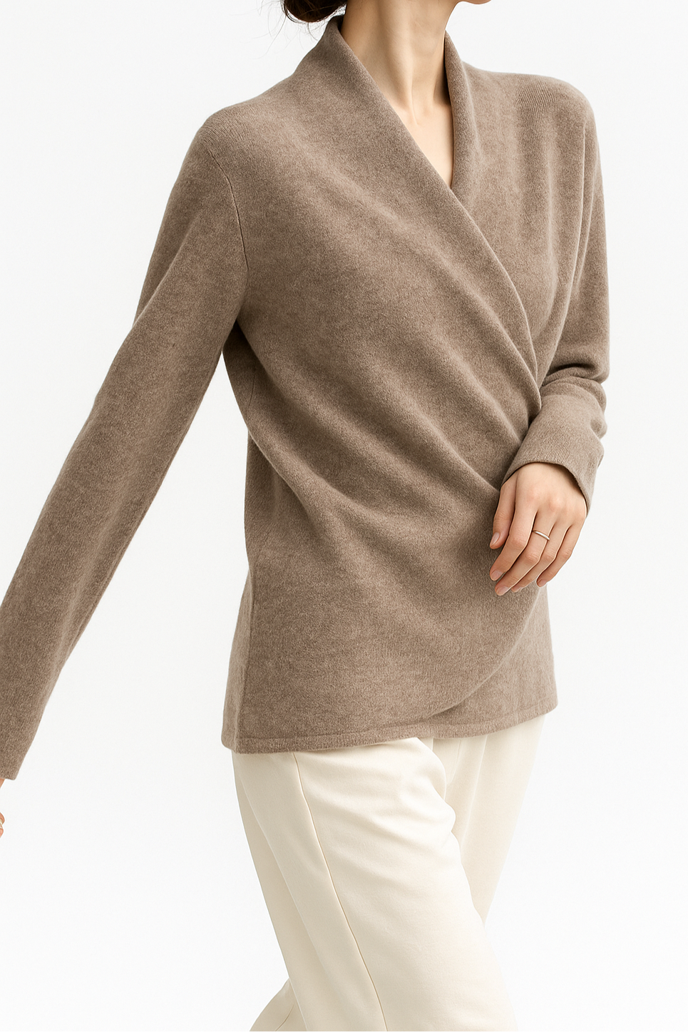 Elizabeth | Women’s Winter Wrap V Neck Knit Sweater