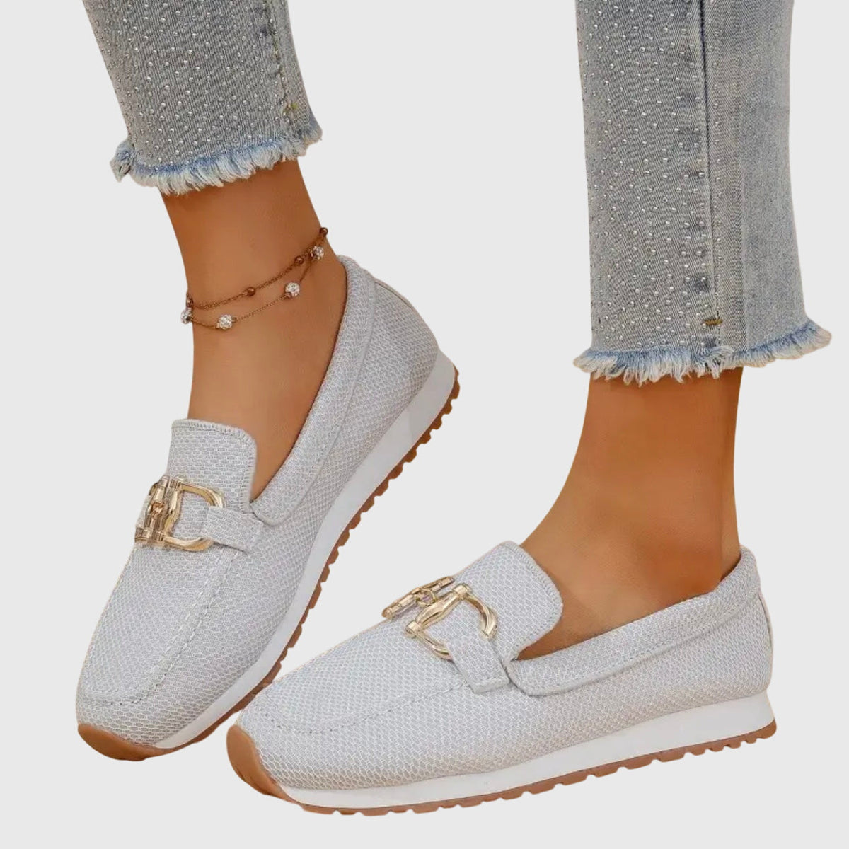 Agusta | Woven Loafers with Metal Hardware for Women