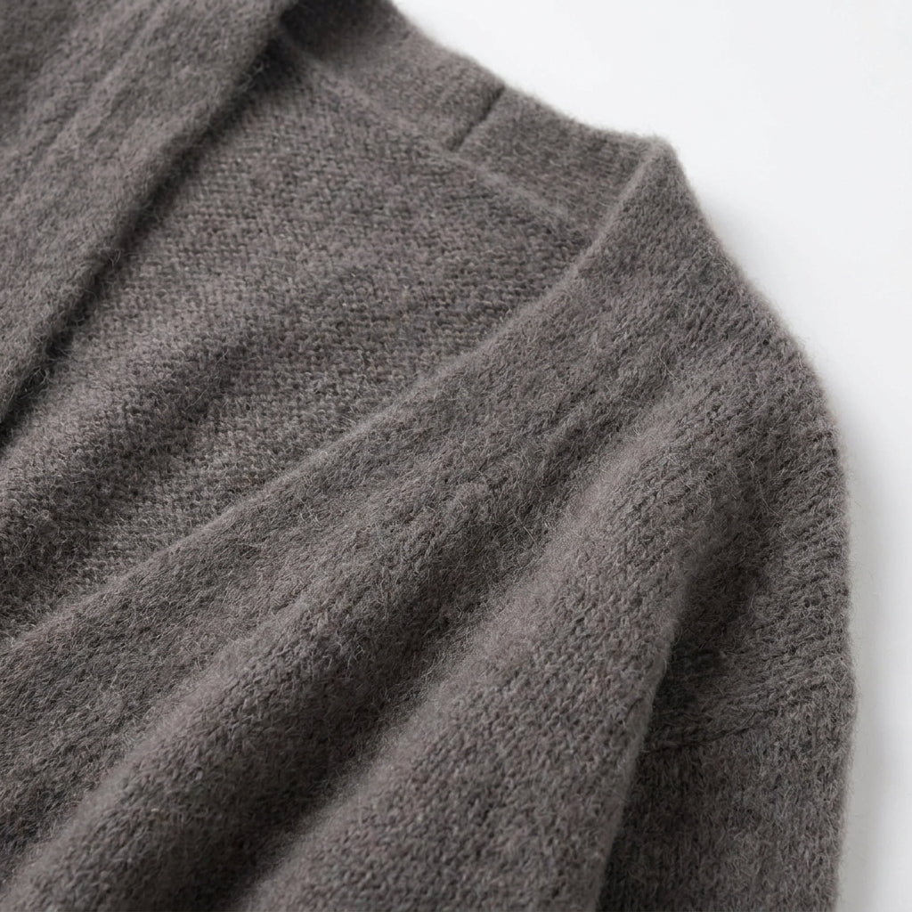 Luna Fashion House | Long Open Wool Cardigan - Women's Soft Knit Sweater