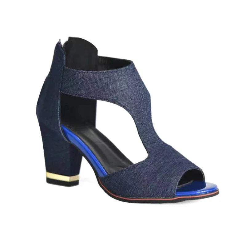 Marley | Luxury Cut-Out Block Heel Sandals