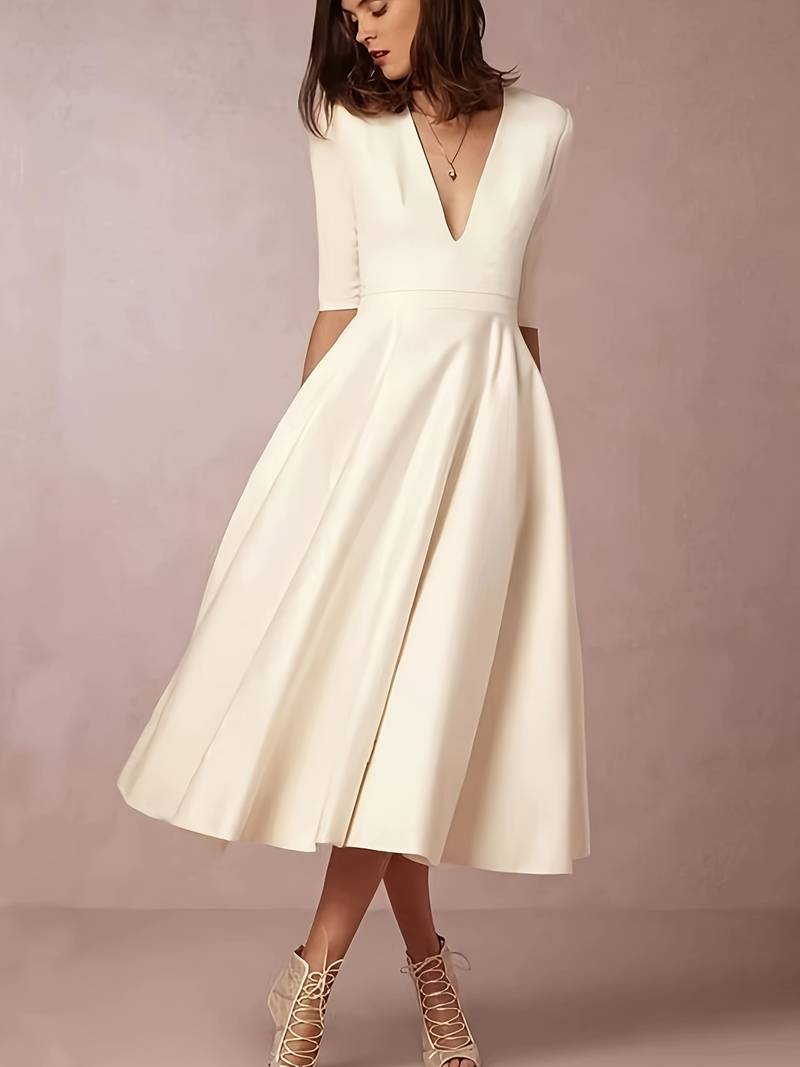 Isabelle | Women’s Wedding Guest Elegant Flared Midi Dress