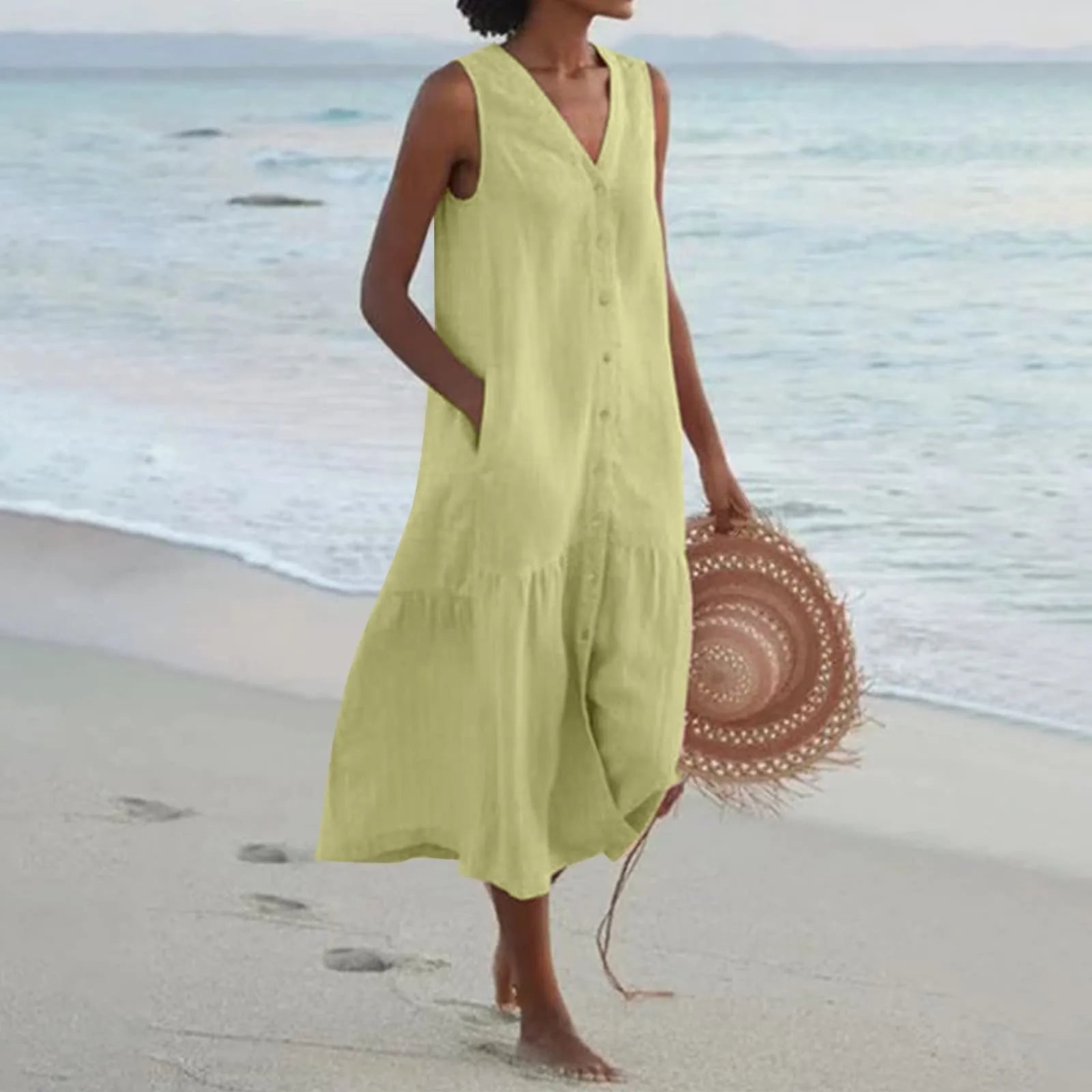 Julia | Women Lena Summer V Neck Midi Dress