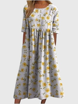 Ruby | Womens Vintage Floral Midi Dress