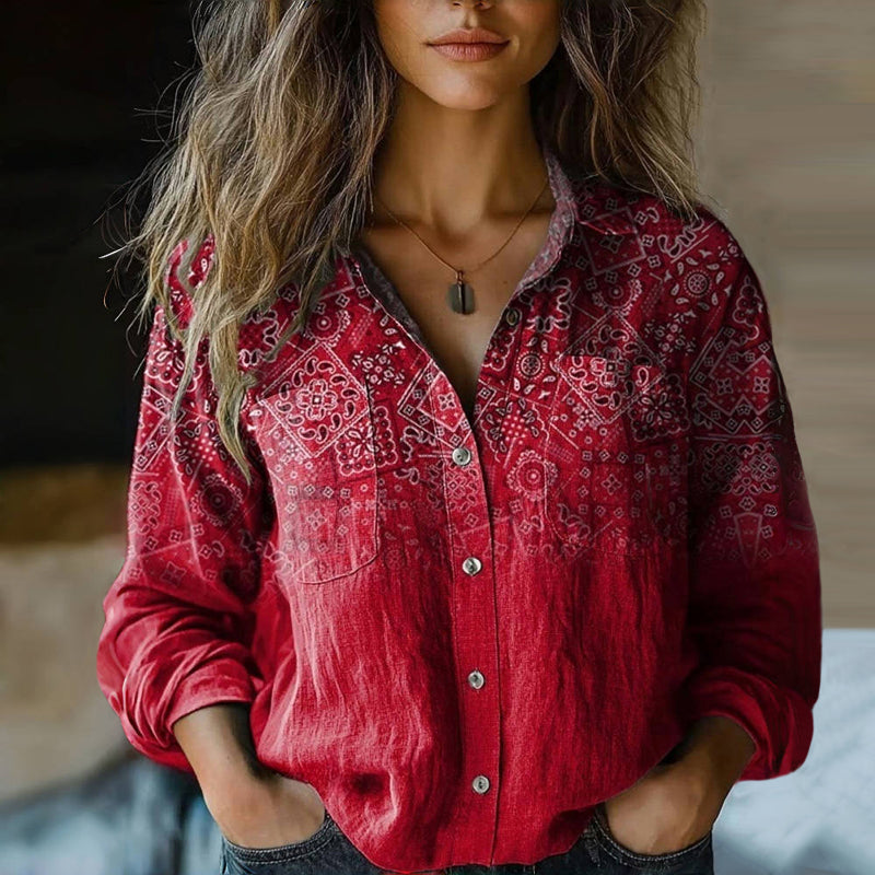 Rebecca™ | Bohemian Pattern Vintage Blouse