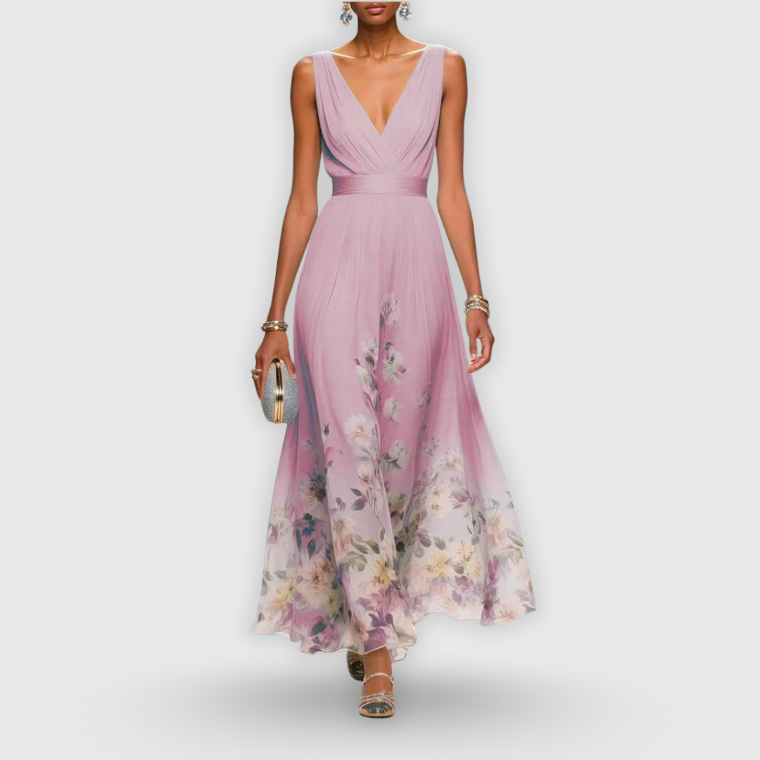 Jasmine | Womens Floral V Neck Maxi Dress