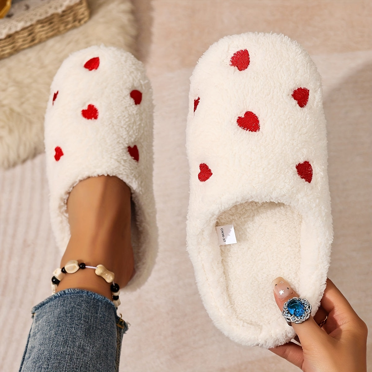Emily™ | Ultra-Soft Heart House Slippers
