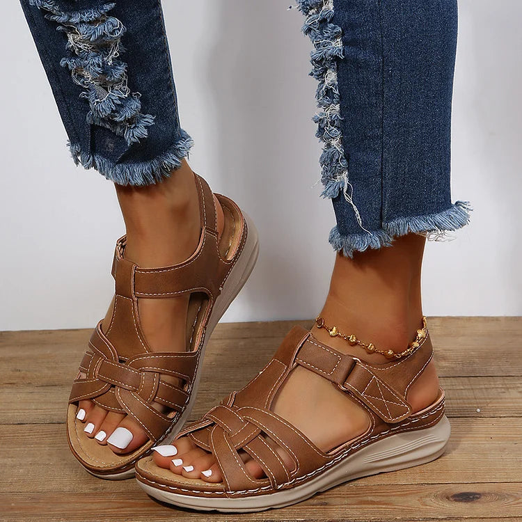 Marley™ | Orthopedic Leather Sandals in Vintage Style