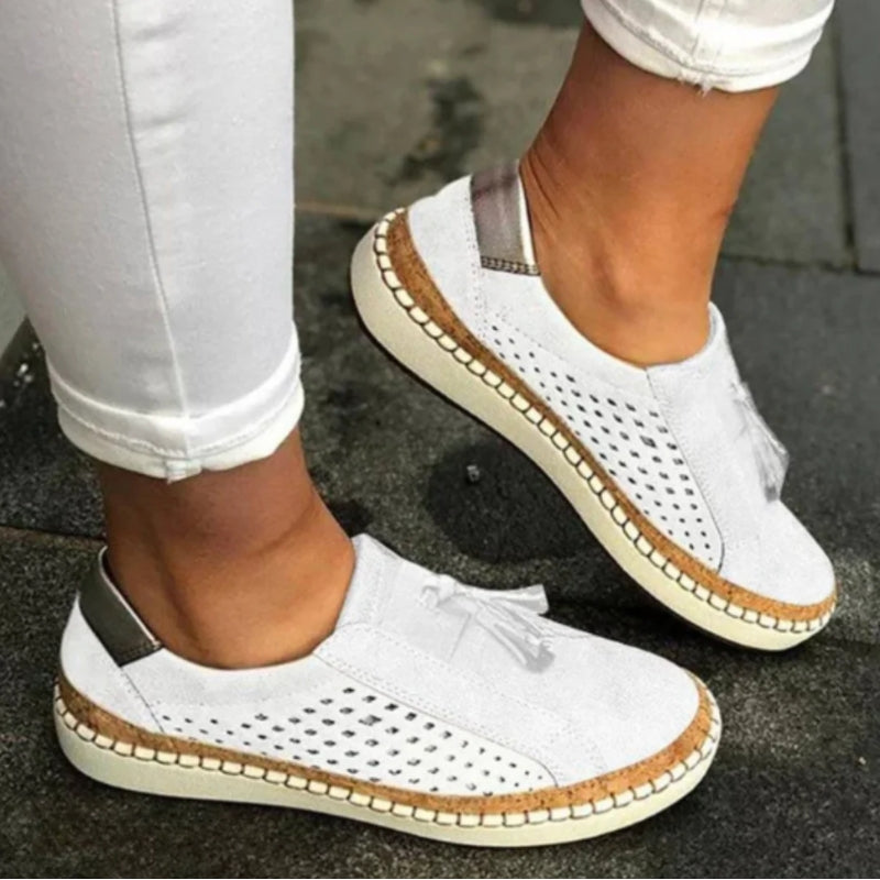 Isabelle | Perforated Suede Slip-On Loafers for Women