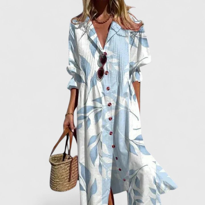 Millie | Women’s Floral Button Front Midi Dress