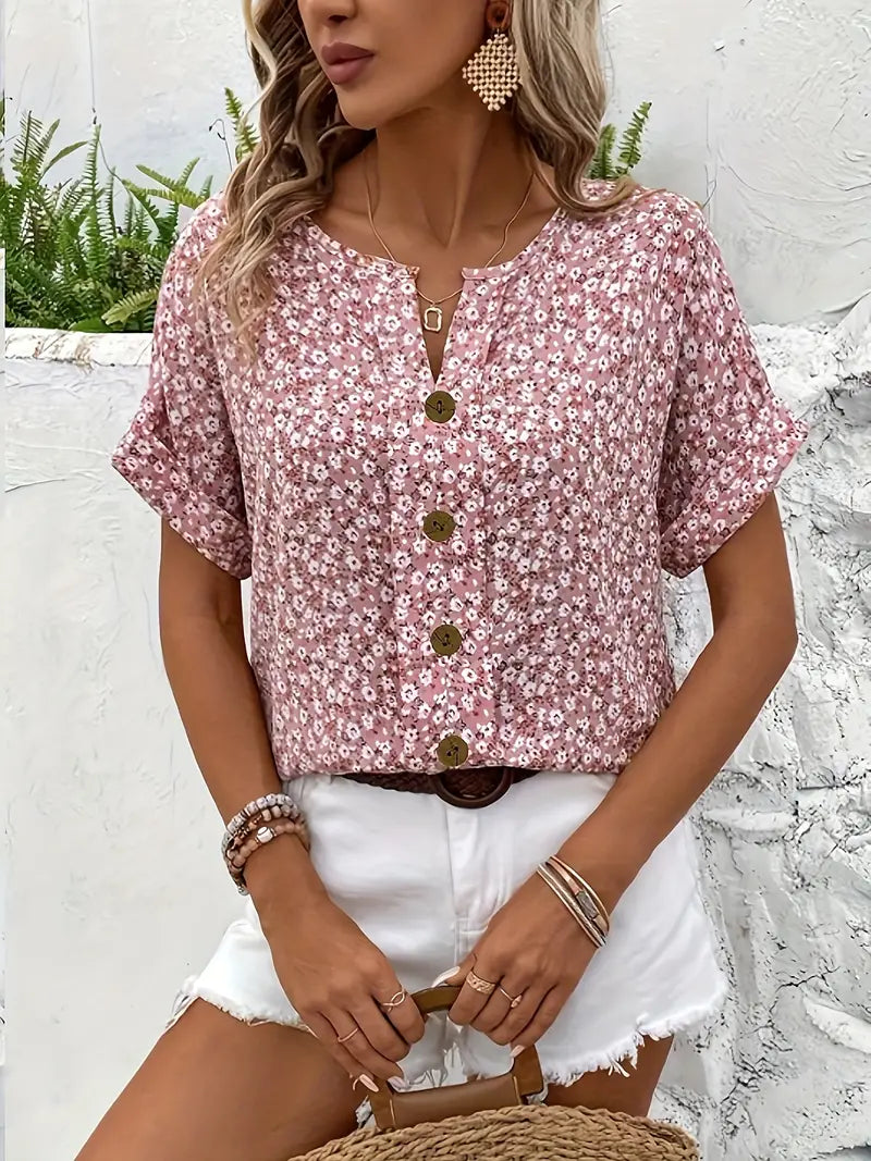Taylor | Women Chic Floral Summer Print Blouse