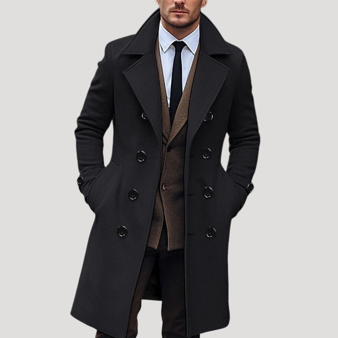Jacob | Men’s Spring Double-Breasted Long Coat