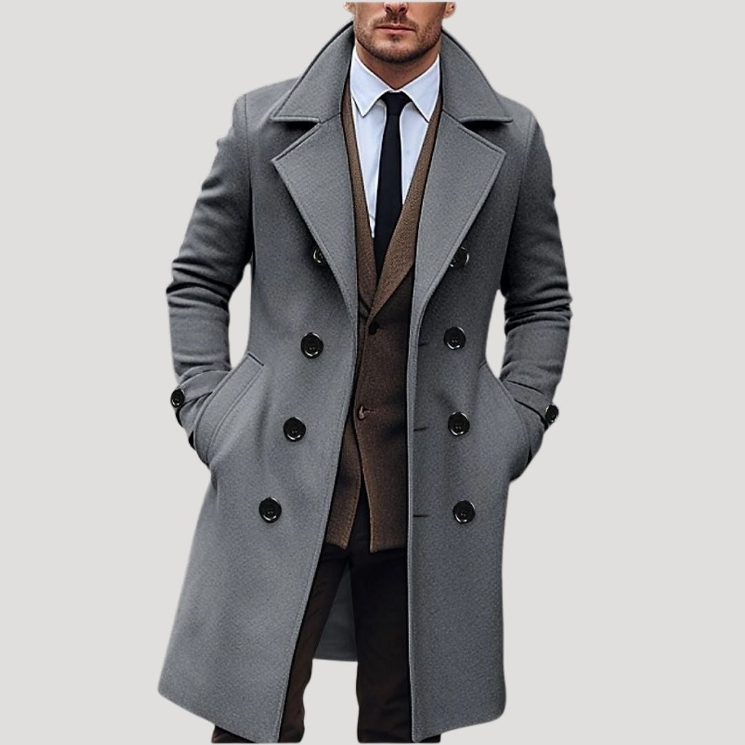 Jacob | Men’s Spring Double-Breasted Long Coat