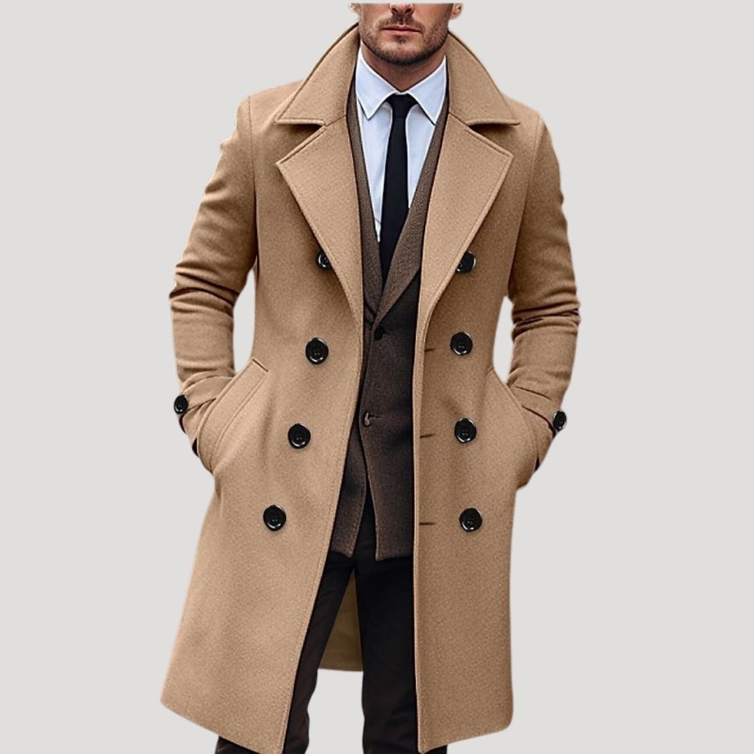 Jacob | Men’s Spring Double-Breasted Long Coat