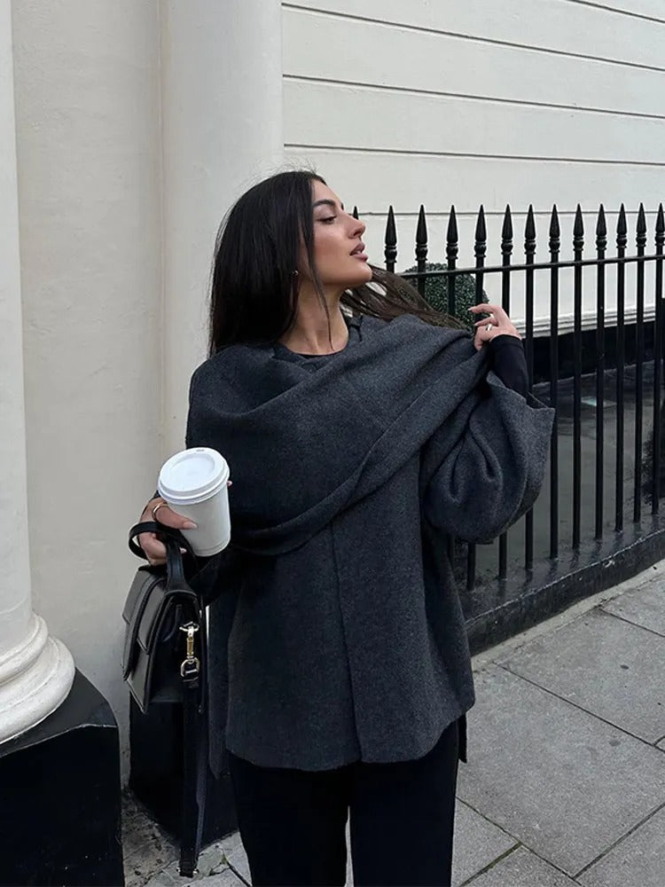 Paige | Women Elegant Draped Cape Coat