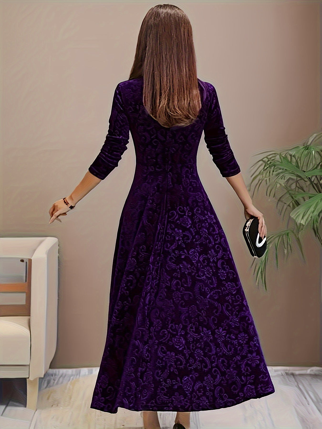 Bethany | Women’s Graceful Floral Design Midi Dress