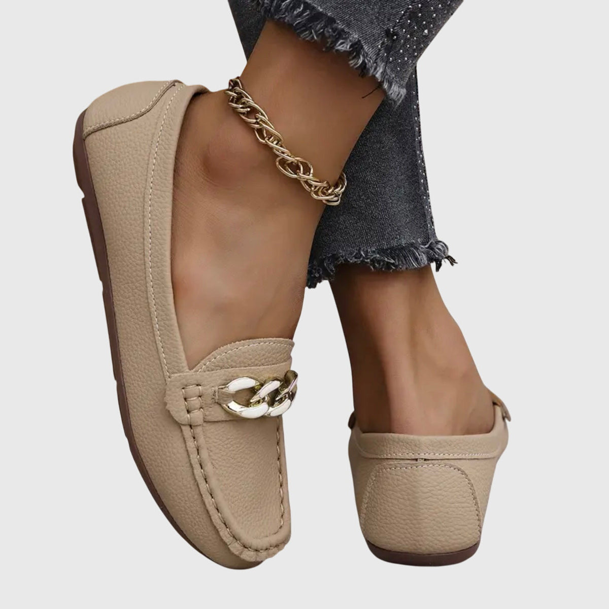 Melissa | Leather Loafers with Chain Detail for Women