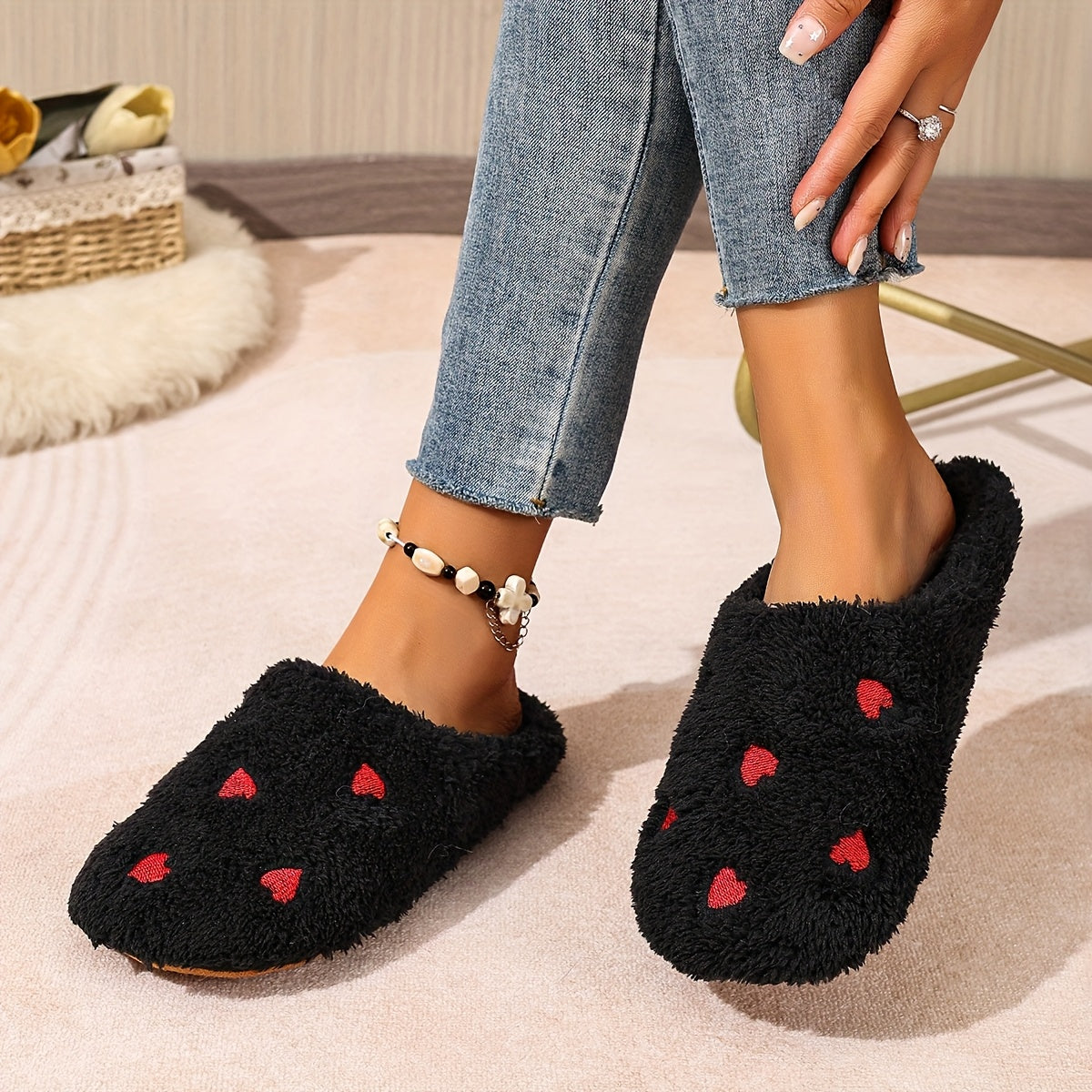 Emily™ | Ultra-Soft Heart House Slippers