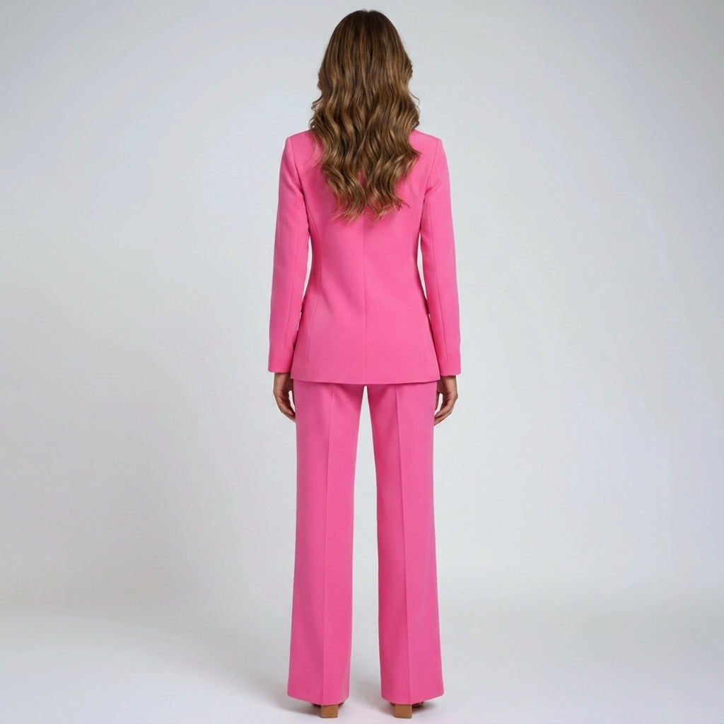 Luna Fashion House | Women's Blazer & Wide Leg Trousers Set - Elegant Tailored Suit