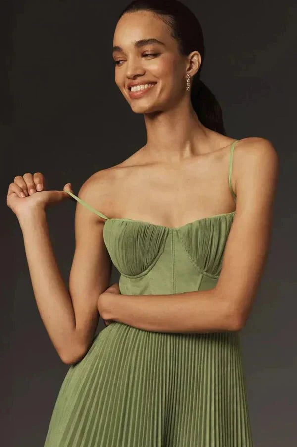 Beatrice | Women’s Pleated Strappy Maxi Dress