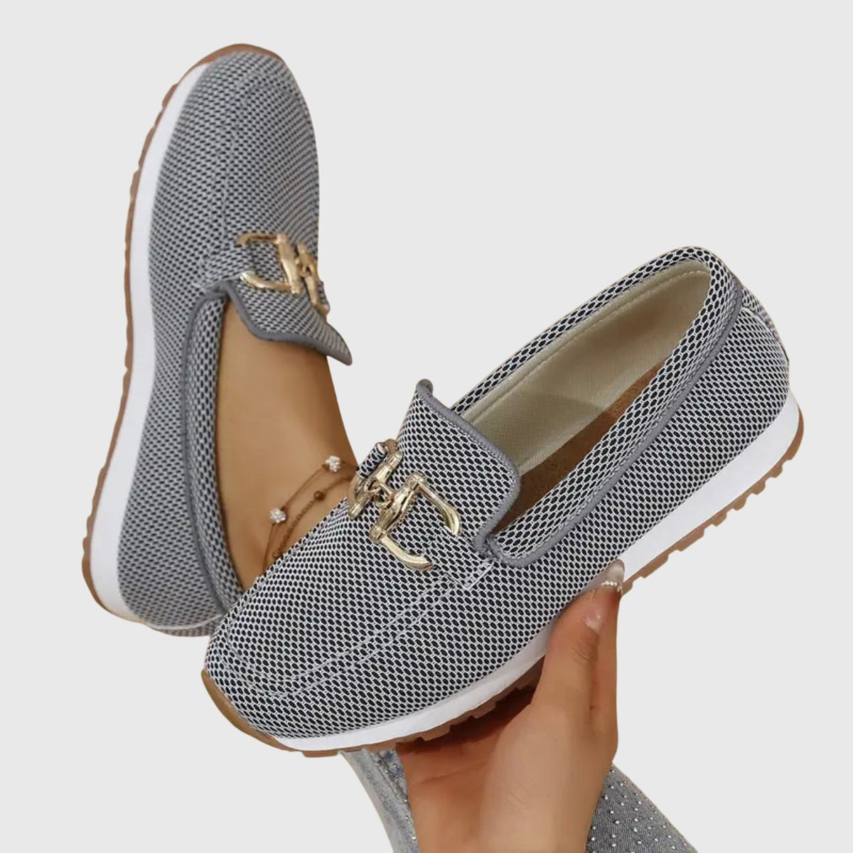 Riane | Woven Loafers with Chain Detail for Women