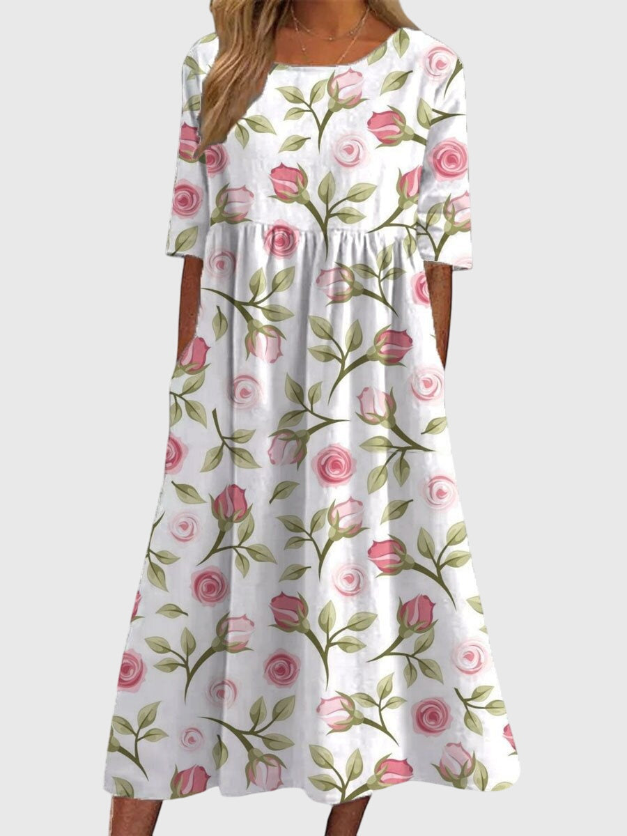 Ruby | Womens Vintage Floral Midi Dress
