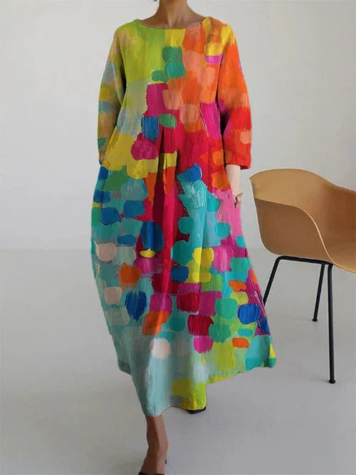 Willow | Women Abstract Floral Long Sleeve Maxi Dress