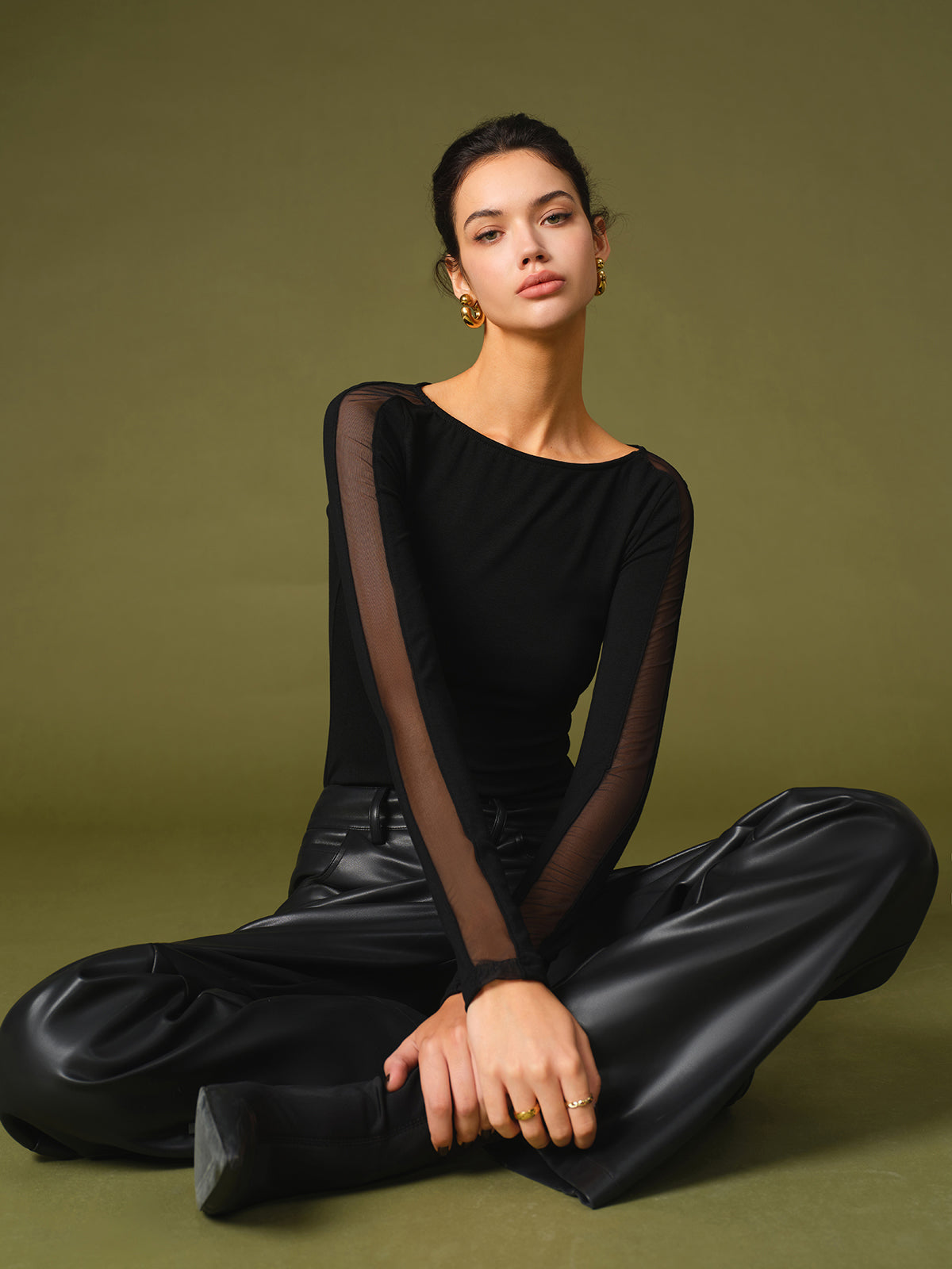 Emma | Women’s Spring Stylish Mesh Sleeve T-Shirt