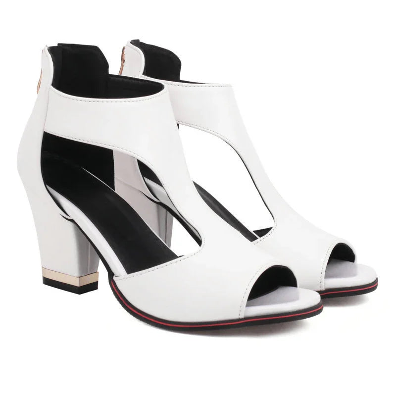 Marley | Luxury Cut-Out Block Heel Sandals