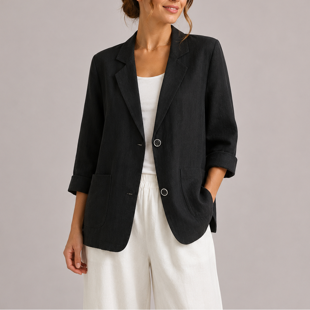 Women's Linen Blazer – Lightweight Elegant Casual Jacket