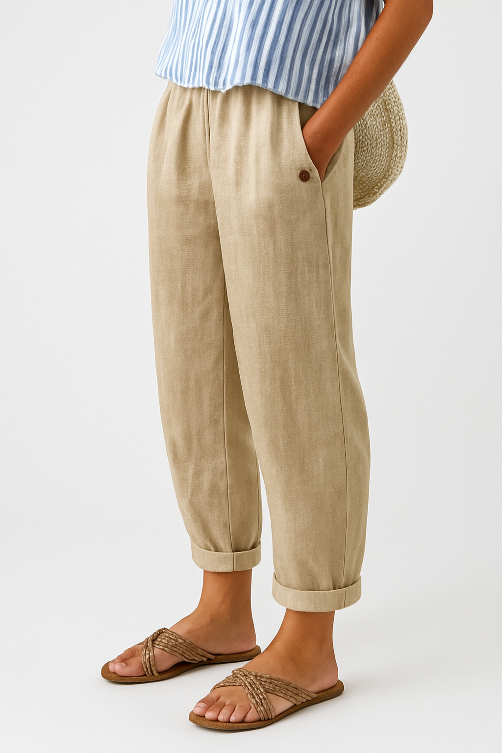 Emma | Women Relaxed Pocket Cuffed Casual Pants