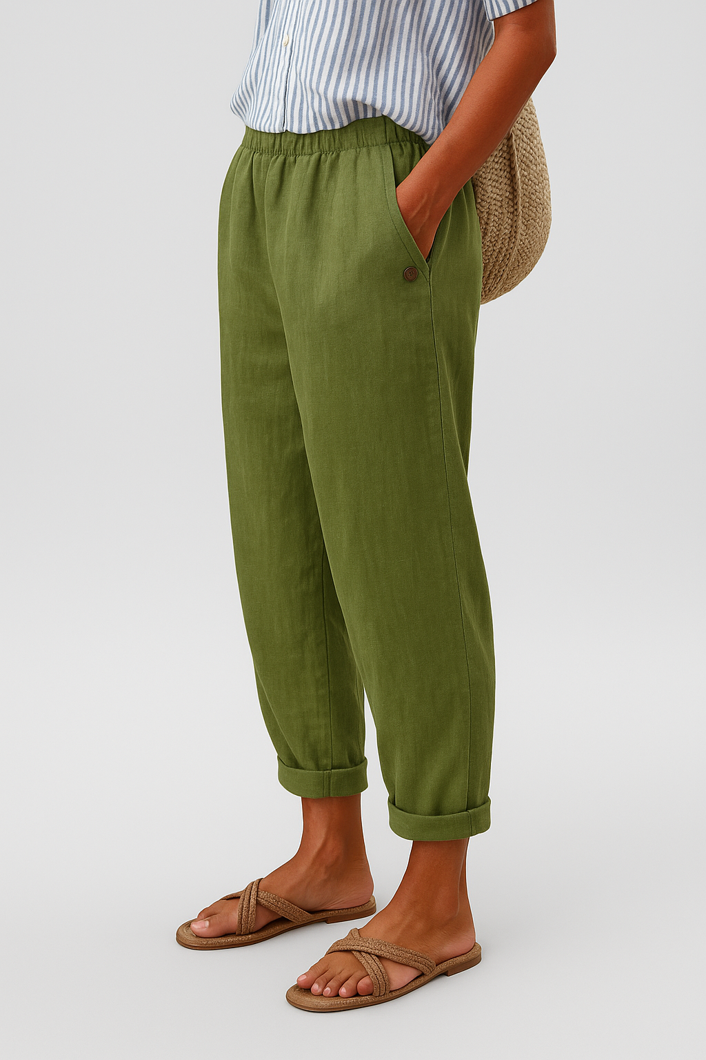 Emma | Women Relaxed Pocket Cuffed Casual Pants