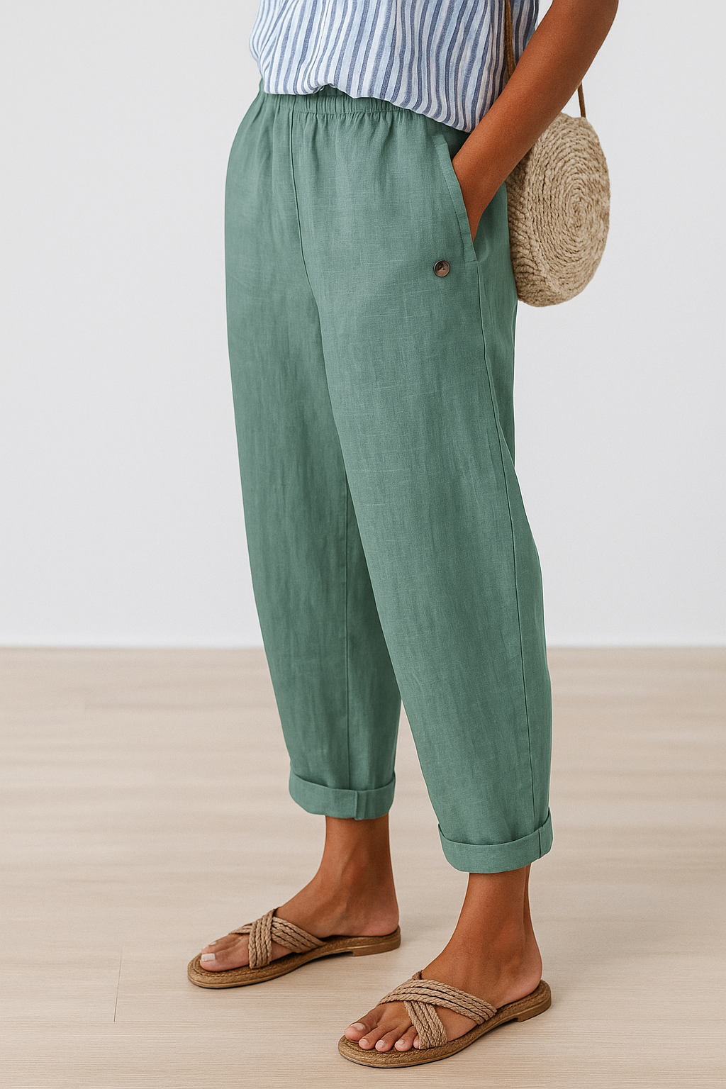 Emma | Women Relaxed Pocket Cuffed Casual Pants