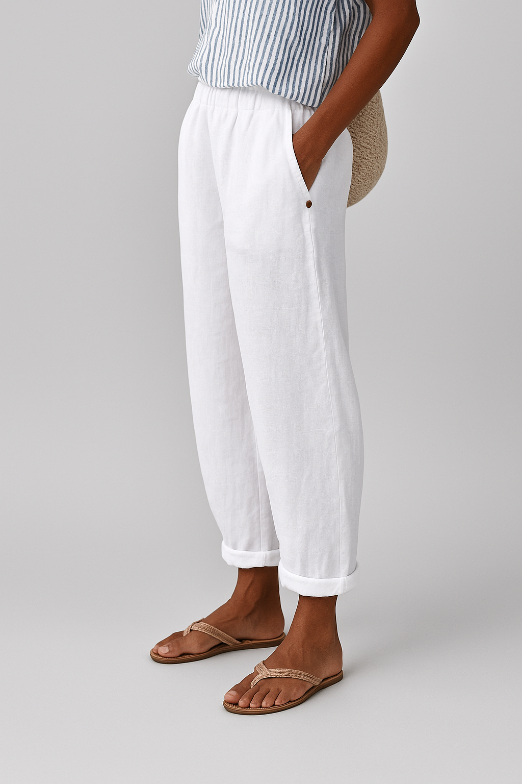 Emma | Women Relaxed Pocket Cuffed Casual Pants