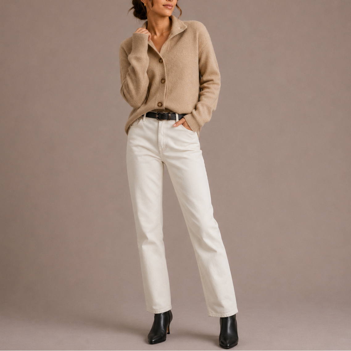 Women's Collared Knit Cardigan – Soft Button-Up Sweater