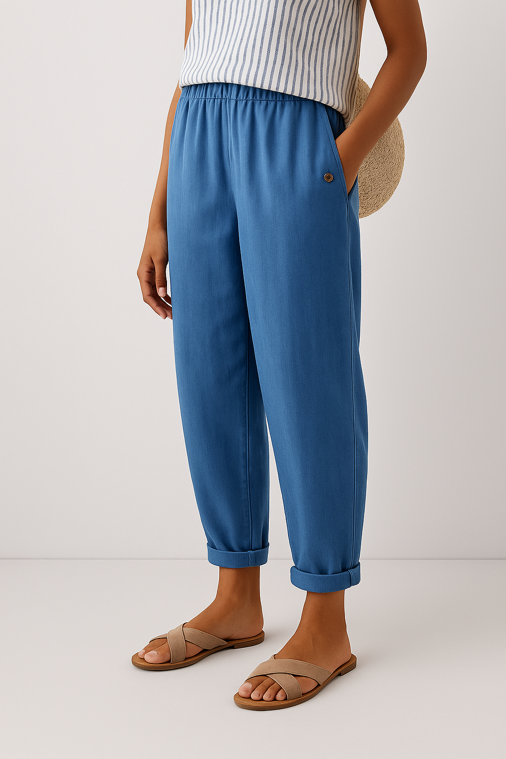 Emma | Women Relaxed Pocket Cuffed Casual Pants
