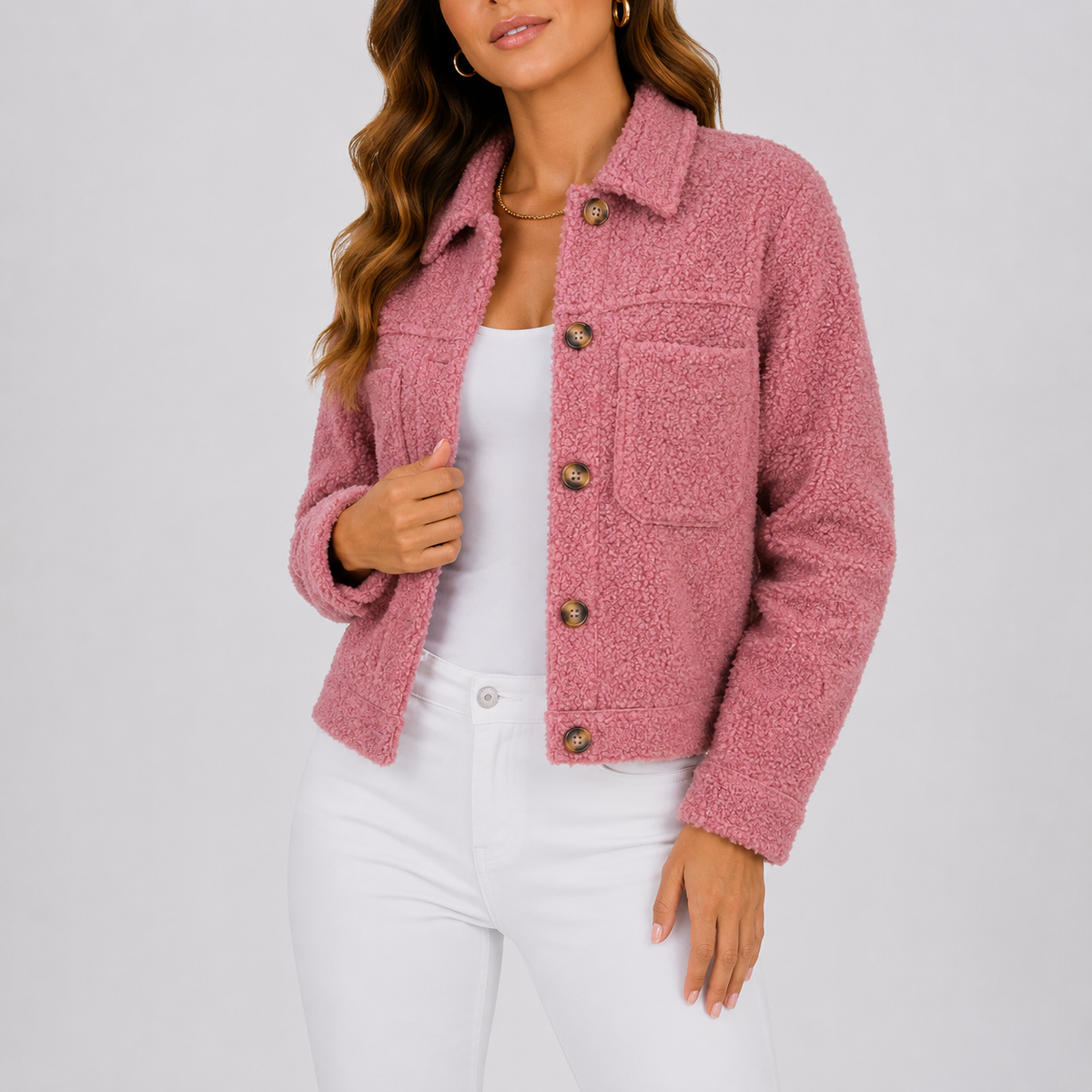 Women's Casual Knit Blazer Autumn Jacket with Pockets