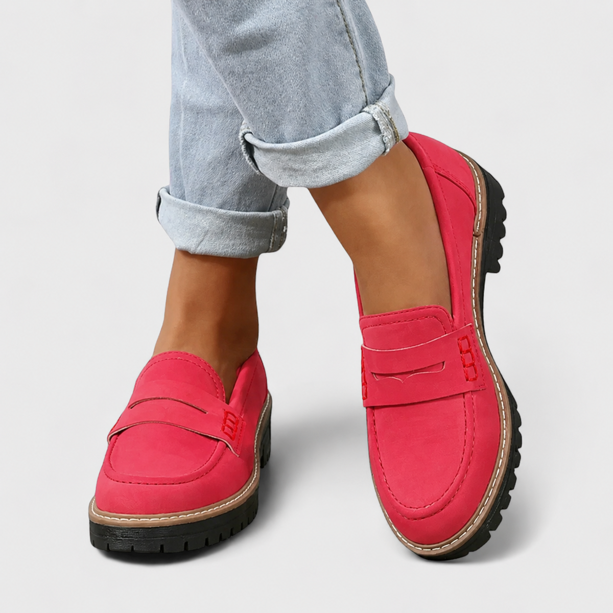 Geraldine | Lug Sole Penny Loafers for Women