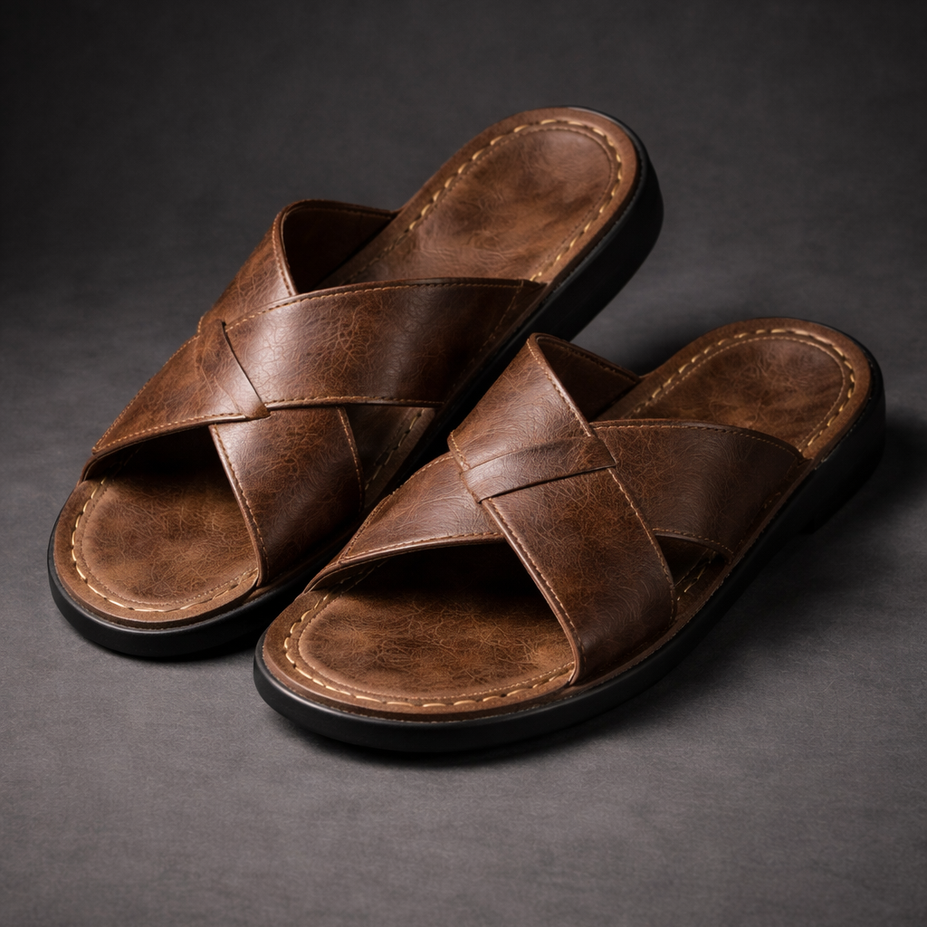 Noah™ | Wide Strap Leather Sandals