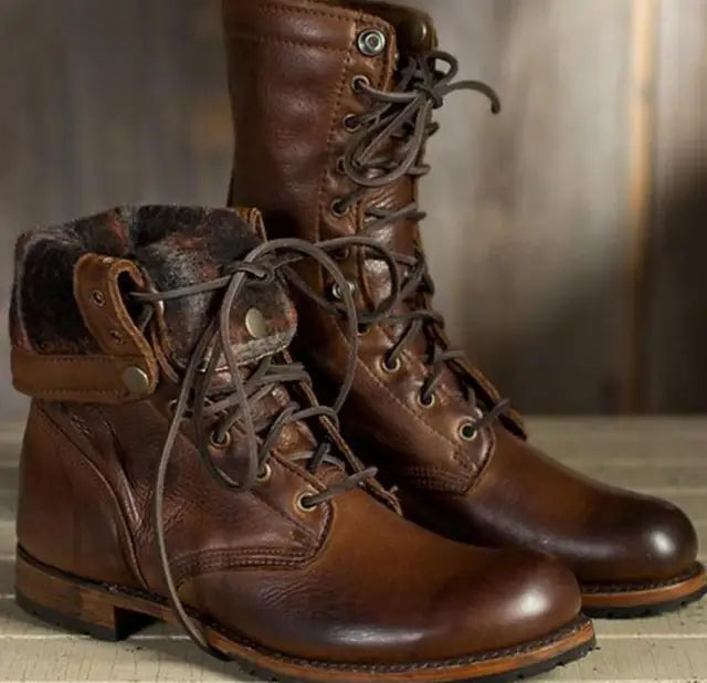 Noah │ Leather Lace-Up Combat Boots