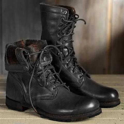 Noah │ Leather Lace-Up Combat Boots