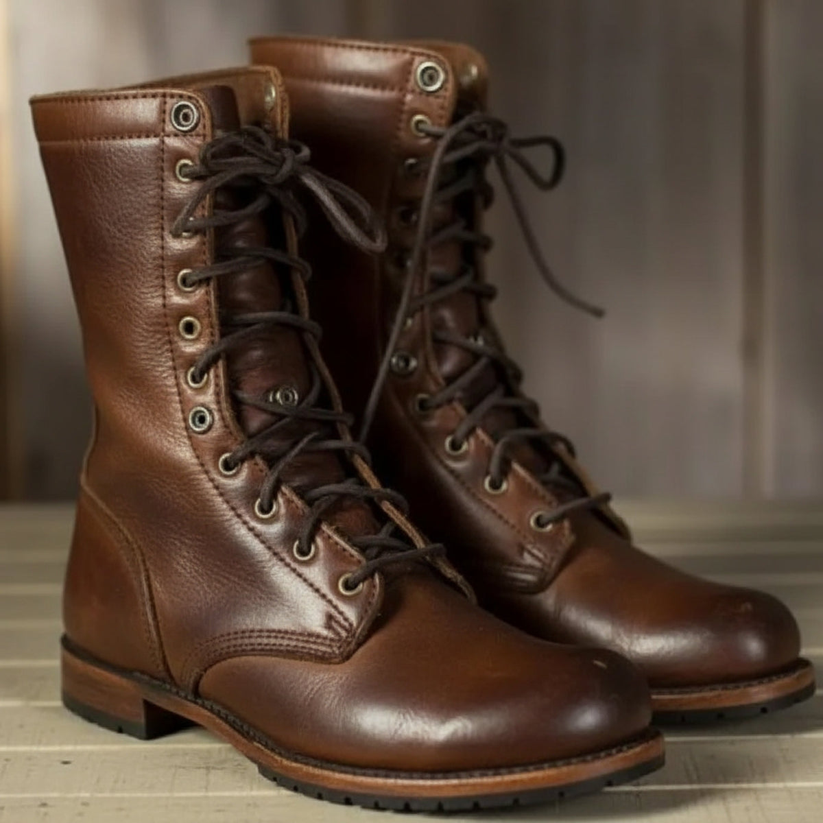 Noah │ Leather Lace-Up Combat Boots