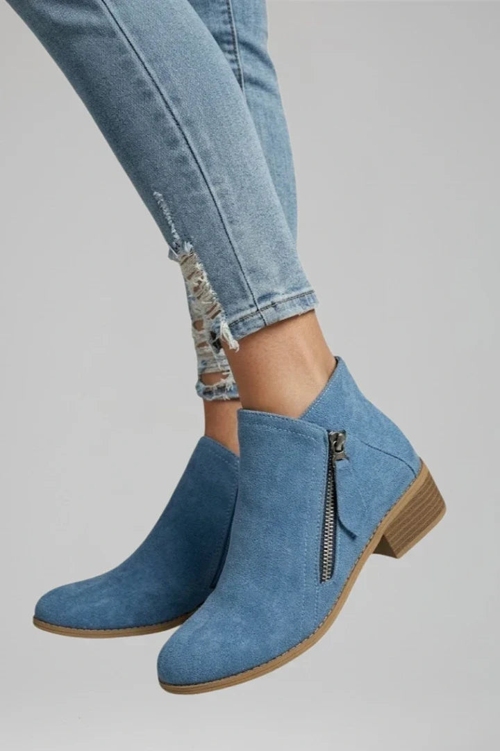 Noah | Suede Side Zipper Ankle Boots