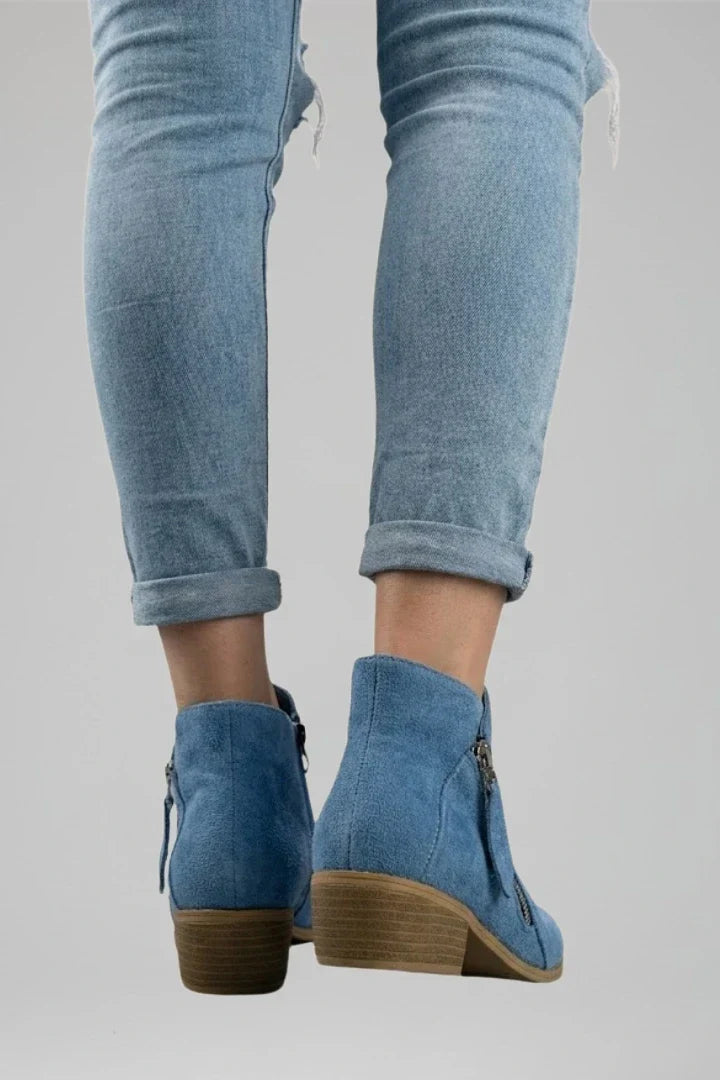 Noah | Suede Side Zipper Ankle Boots